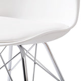 eSituro SDC0050 Lot de 2 Chaises de Salle à Manger Moderne Assise en Similicuir et Pied en métal,Blanc
