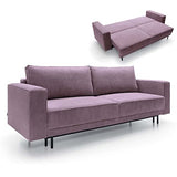 Mobilier-Deco Naomie - Canapé Convertible avec Coffre de Rangement en Velours cotelé Violet