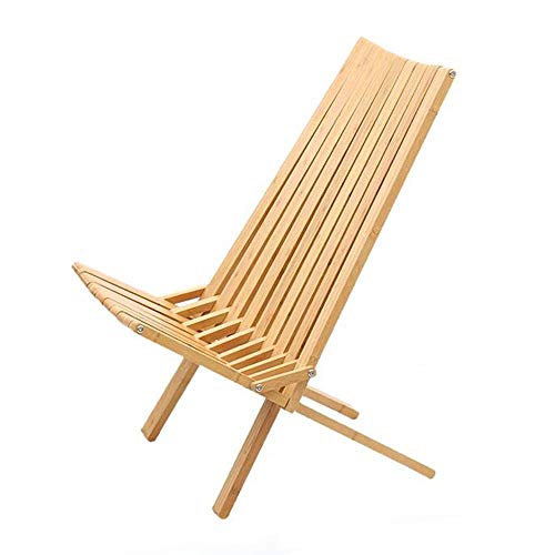 YLCJ Chaise de Jardin en Bambou de Loisirs en Bois Massif avec Chaise de Jardin, Chaise de Jardin Portable, Chaise de Plage extérieure