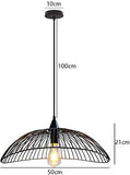 COCNI Moderne Minimaliste Lustre Industriel Métal Chapeau de Paille Mesh Lampe de Plafond en Fer forgé Pendentif Luminaire Îlot de Cuisine Chambre Salon d'économie d'énergie Lampe Suspendue