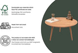 Gozos Oviedo Table Basse Gigognes, Lot de 2 | Table d'appoint Bout de Canapé Élégante en Bois de Hêtre Massif | Table Basse Idéal pour la Décoration de Style Boho | Tabouret à Fleurs | Ø 40 + 60 cm
