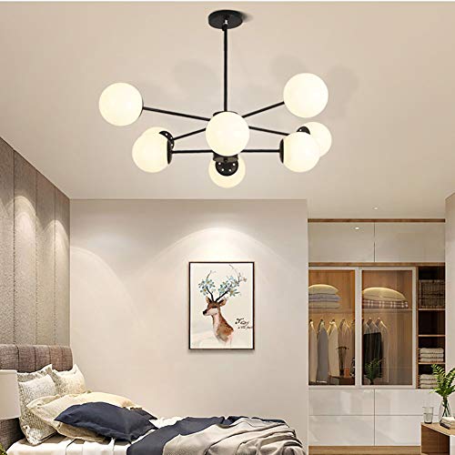 Or Spoutnik Lustre 8-lumières Millésime Métal Suspension Luminaire Avec Blanc Globe Verre Ombre Moderne Industriel Plafonnier Pour Salon Chambre-Noir. 8 lumière Or Spoutnik Lustre 8-lumières Millésime Métal Suspension Luminaire Avec Blanc Globe Verre Ombre Moderne Industriel Plafonnier Pour Salon Chambre-Noir. 8 lumière