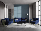 Mazzini Sofas Fauteuil Velours, Verveine, 1 Place, Bleu Roi, 114x88x90