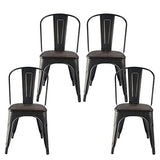 Tolix Lot de 4 chaises de salle à manger empilables en métal pour extérieur, cuisine, bistrot industriel vintage pour restaurant
