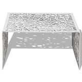 vidaXL Table Basse Table de Salon Aluminium Design géométrique ajouré Argent