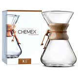 Chemex Cafetière Verre 10 tasses - Poignée Bois - 1,25 L