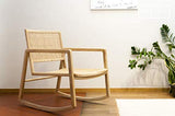 Rocking Chair en cannage Aksel - Bois Massif, Esthétique intemporelle, Produit 100% Bois, Bois de Rotin | Un Rocking Chair pour célébrer Le Retour du cannage - Beige (L59 x H83 x P75 cm)