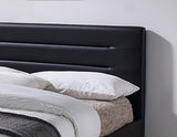 Lit Double Noir 160 x 200 Haute qualité - Design élégant et épuré - tête de lit, Pieds et sommier intégrés - Bali