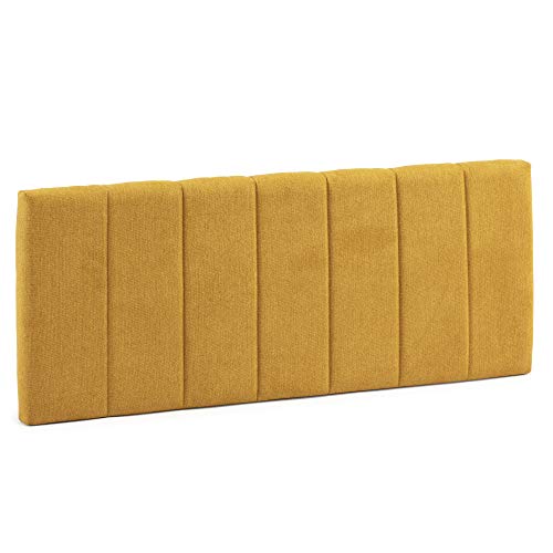 marcKonfort Tête de lit tapissée Creta 160x60cm Couleur Moutarde, Rembourrée de Mousse, brodé Effet capitonné, 8 cm d marcKonfort Tête de lit tapissée Creta 160x60cm Couleur Moutarde, Rembourrée de Mousse, brodé Effet capitonné, 8 cm d'épaisseur, Système de Fixation Inclus.
