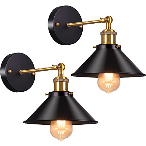 AWEKLIY Applique Murale en Métal Rétro Éclairage Industriel Suspension Luminaire Plafonnier Plafonnier E27 Pour Café Loft Cuisine Bar Restaurant Porche Allée Noir (Lot de 2) AWEKLIY Applique Murale en Métal Rétro Éclairage Industriel Suspension Luminaire Plafonnier Plafonnier E27 Pour Café Loft Cuisine Bar Restaurant Porche Allée Noir (Lot de 2)