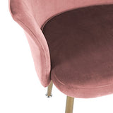 DORAFAIR Chaises pour Salle à Manger Confort en Velours Design Rétro Chaise scandinave, Fauteuil rembourré pour Salle à Manger avec Pattes en Métal en Finition Spray Gold,Rose