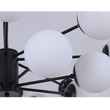 Or Spoutnik Lustre 6-lumières Millésime Métal Suspension Luminaire Avec Blanc Globe Verre Ombre Moderne Industriel Plafonnier Pour Salon Chambre-Noir. 6 lumière