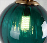 LFsem Plafonnier Simple Tête Coloré Ø15cm Globe En Verre Suspension E27 Loft Chambre Restaurant Suspension Lustre Simple Moderne (Vert Foncé)