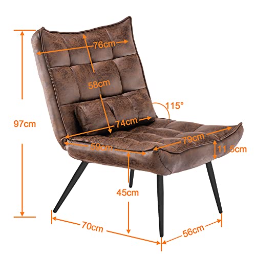 Fauteuil Relax Gris Avec Tabouret - Design Rétro Et Confort Maximal Pour Salon