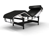 Urban Furnishing LC4 Chaise longue style Le Corbusier Cuir Aniline Noir