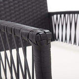 vidaXL 2X Fauteuils de Jardin avec Coussins Chaise de Patio Fauteuil de Terrasse Chaise de Jardin Fauteuil d'Extérieur Noir Résine Tressée