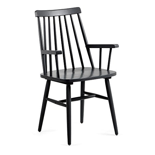 Kave Home - Chaise de Salle à Manger Tressia Noir avec accoudoirs en Bois Massif de Caoutchouc Kave Home - Chaise de Salle à Manger Tressia Noir avec accoudoirs en Bois Massif de Caoutchouc