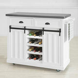 SoBuy FKW94-W Desserte de Cuisine Chariot de Service Meuble de Rangement à roulettes Buffet de Cuisine Grande Armoire de Rangement - Plans de Travail en Acier INOX