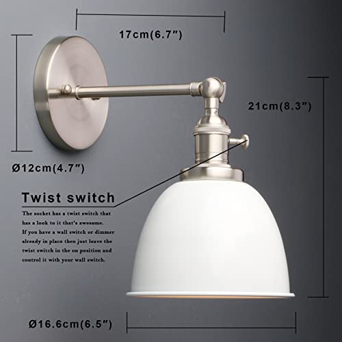 Applique Murale Moderne Panier Basket Blanc - Abat-jour Verre, Style Industriel & Sport, E27 Dimmable, Chambre & Salon