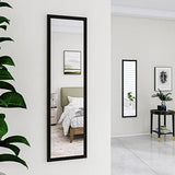 AUFHELLEN Miroir Mural sur Pied 120x30 cm HD Miroir avec Cadre avec Crochet pour Salon, Chambre ou Dressing (Noir)
