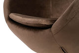 furnigo | Fauteuil design en forme d'oeuf, reproduction, intemporel, beaucoup de couleurs, velours - velours (brun foncé)