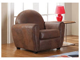 Vente-unique Fauteuil Microfibre Aspect Cuir Vieilli Club Victory II