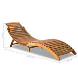 vidaXL Chaise Longue Bois d'Acacia Massif Marron Transat Chilienne Jardin