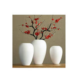 Chinois Vase en céramique Blanche décoration Salon Pot en Argile Arrangement de Fleurs décoration de la Maison SMBYLL (Size : High30.5 CM)