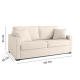 Moment Home Canapé 3 Places Convertible, Grand Confort, Déhoussable, Made in France, Bouclette Blanc écru, Couchage 140 Express Quotidien, Adam