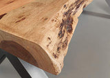 Table à manger 240x100cm - Bois massif d'acacia laqué (Bois naturel/Anthracite) - IRON LABEL #128