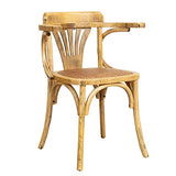 Biscottini chaise avec accoudoirs 77x45x42 cm | Chaises cuisine bois | Chaises salle à manger bois finition naturelle | Chaise cuisine assise en rotin