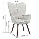 MEUBLE COSY Fauteuil Design Moderne Relax Salon Lounge Chair Salon, Tissu, Gris Et Foncé Hêtre, 68x74x106 cm