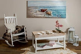 My Flair Tables Basses, MDF, placage, Blanc, Bois Vieilli, 55 x 100 cm