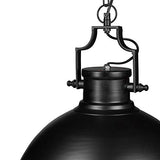 Relaxdays Lampe à suspensions style industriel Shabby luminaire de plafond métal diamètre 40,5 cm LED , noir