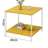 Table D'Appoint CarréE, Blanc Et Jaune, 40cm * 40cm * 42cm, Bureau D'Ordinateur/Table Basse/Bureau