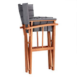 CASARIA 2X Chaises de régie - Chaise de metteur en scène - Chaise Pliante en Bois Eucalyptus FSC® Anthracite Jardin Maison