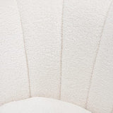 HOMCOM Fauteuil Coquillage Fauteuil Design dim. 79L x 77l x 77H cm Pieds dorés effilés Molleton Polaire Blanc