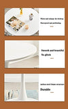YSYJ Table Basse Moderne Panneau à Base de Bois Rond Table d'appoint Loisirs Table à Manger Style Tulipe pour Cuisine Chambre Salon(60x60x73cm, WhiteC)