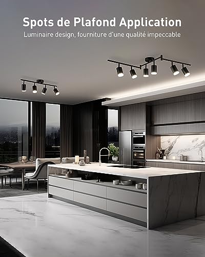 Plafonnier Malga 4, 4 Spots Noir, Orientable, Spot De Plafond Spot Mural Gu10, Luminaire Plafonnier Malga 4, 4 Spots Noir, Orientable, Spot De Plafond Spot Mural Gu10, Luminaire