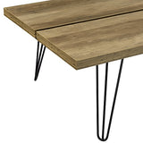 [en.casa] Table Basse Moderne Plateau MDF Pieds de Table en Épingle à Cheveux 100cm x 65cm x 35cm Bois