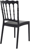 Lot de 4 chaises empilables Napoleon en Polypropylene Noir