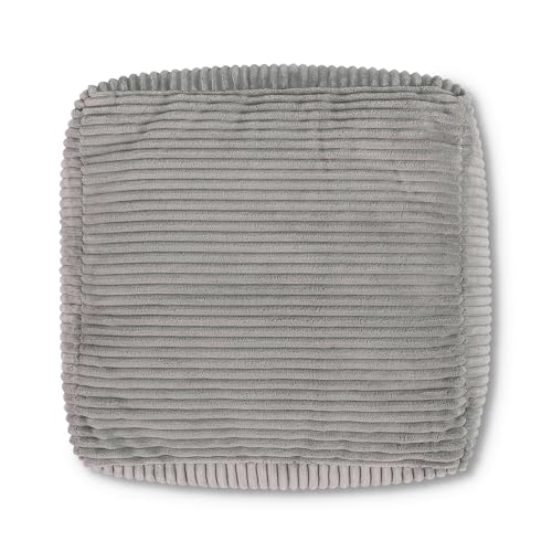 Pouf Repose-Pieds Icon Theo Velours Côtelé Beige – Ultra Confort, Léger Et Polyvalent Pour Salon Ou Chambre