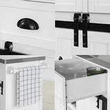 SoBuy FKW94-W Desserte de Cuisine Chariot de Service Meuble de Rangement à roulettes Buffet de Cuisine Grande Armoire de Rangement - Plans de Travail en Acier INOX