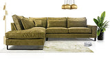 Siblo Canapé d'angle avec Coussins 90x310x224 cm - CORBLACK Collection - Elégant Canape 4 Places - Meubles de Salon - Confortable Canapé - Vert - Côté Gauche