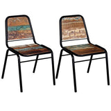 binzhoueushopping Lot de 2 chaises de Salle à Manger en Bois Massif recyclé 44 x 59 x 89 cm