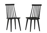 Duhome Chaise Salle à Manger Lot de 2 en Bois laqué Noir Design Retro Chaise scandinave avec Dossier Arrondi modèle Clovis