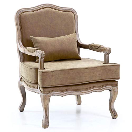 Paris Prix - Fauteuil Vintage Louis XV Esteban 96cm Taupe