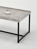 Meubletmoi Table Basse rectangulaire 120 cm - Pied métal - Plateau Effet Beton - Style Industriel Contemporain - Luna 120