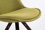 Chaise De Salle A Manger Toulouse en Tissu I Chaise Visiteur Style Scandinave avec Dossier Et Assise Rembourrés I Piètement Bois Rond, Couleur:Vert, Couleur du Cadre:Cappuccino