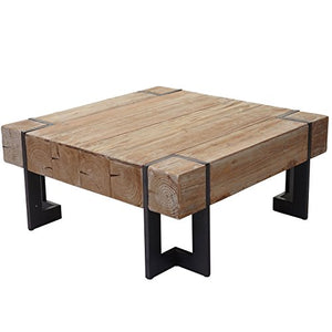 Table Basse de Salon HWC-A15, Table d'appoint, jardinière, Bois Massif de Sapin Rustique - 70x70cm